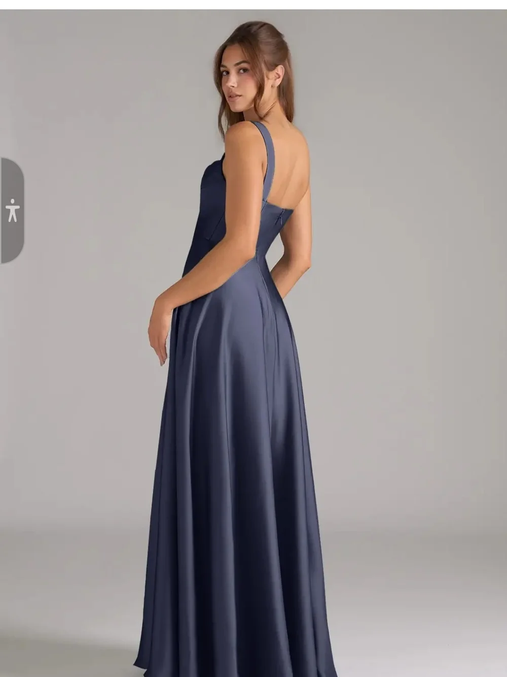 Azazie Shaude A-Line - Stormy Blue and Stormy Blue